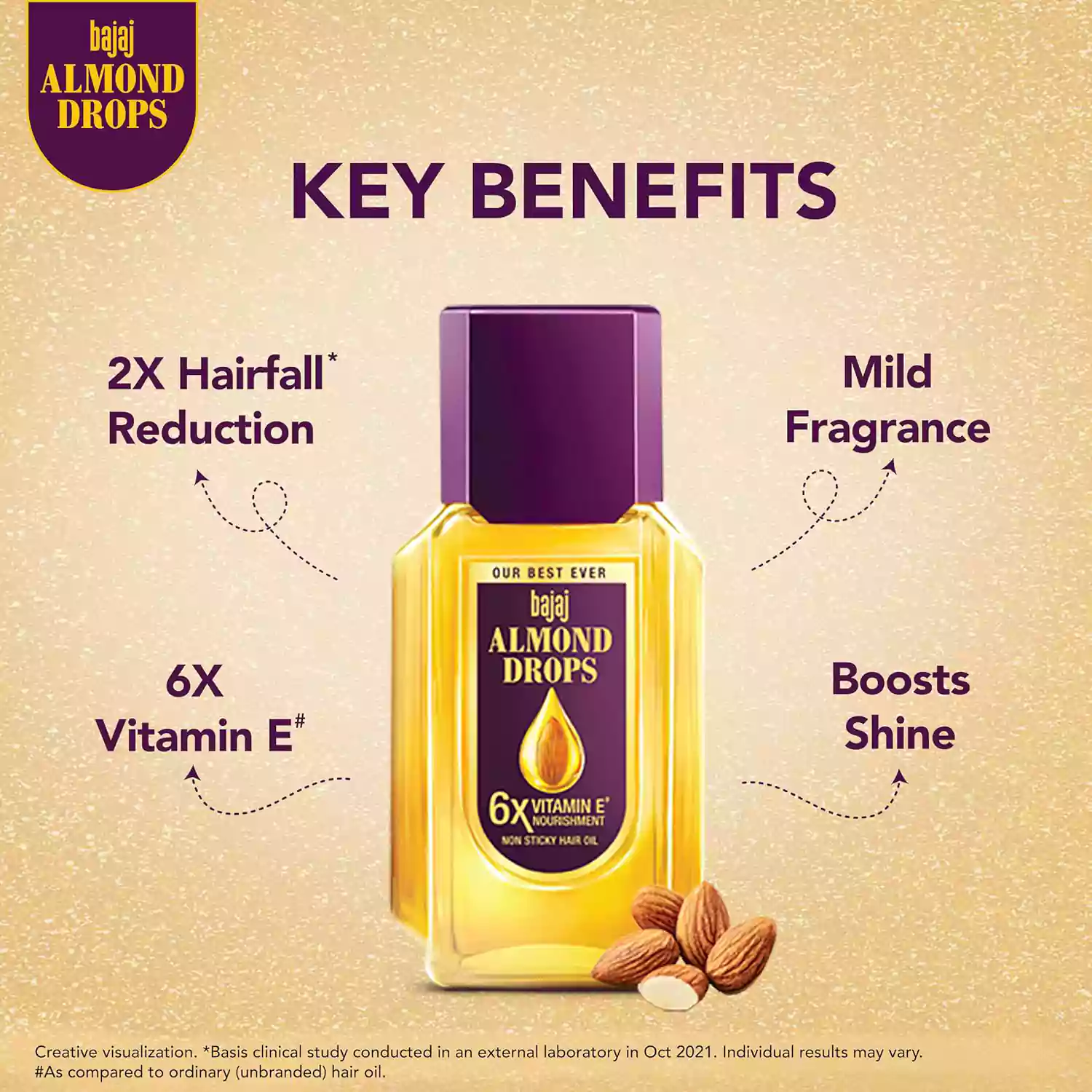 Bajaj Almond Drops Premium hair oil With real Almond extracts 100ml - Image 2